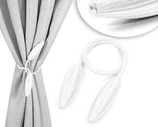 Biały upinacz sznur z magnesami dekoracyjne spinki klipsy do firan i zasłon