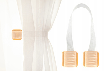 Tasiemka z magnesami w kolorze ecru klamra upinacz klips do firan i zasłon