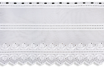 Biała żakardowa firanka na metry lambrekin zazdrostka z delikatnym wzorem wys. 60 cm