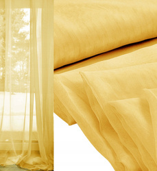 Delikatna zwiewna tkanina firanka, zasłonka na metry woal gładki żółty wys. 300 cm