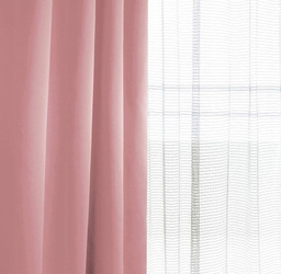 Tkanina zasłonowa zaciemniająca matowa ciemny pudrowy róż z lekkim połyskiem blackout wys. 280 cm