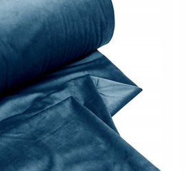 Tkanina dekoracyjna na zasłony, kotary welurowa gładka z lekkim połyskiem i delikatnym meszkiem, gruba granatowa wys. 280 cm