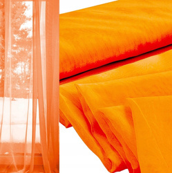 Delikatna zwiewna tkanina firanka, zasłonka na metry woal gładki pomarańczowy wys. 300 cm