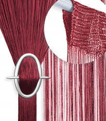 Gotowa firanka makaron z delikatnych sznurków w kolorze bordowym 300 x 250 cm