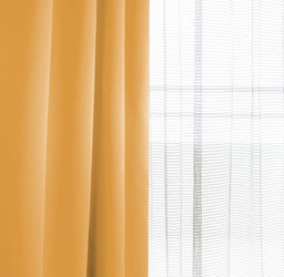 Żółta dekoracyjna tkanina zasłonowa zaciemniająca typu blackout, matowa z lekkim połyskiem wys. 280 cm