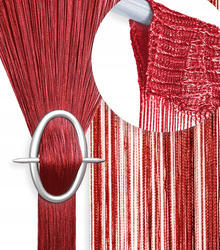 Gotowa firanka makaron z delikatnych sznurków w kolorze czerwonym 300 x 250 cm