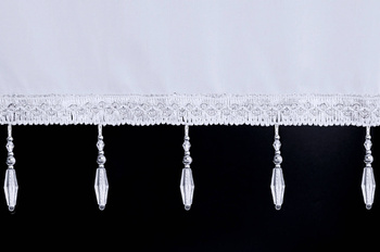 Koraliki biało-srebrne  6 cm.