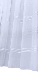Biała delikatna półprzezroczysta firanka tkanina w pasy z ołowianką na metry wys. 280 cm