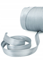 Szara lamówka dekoracyjna atłasowa do obszywania tkanin szer. 20 mm krążek 100 mb