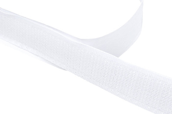 Taśma rzep z klejem biała o szer. 20 mm. haczyk