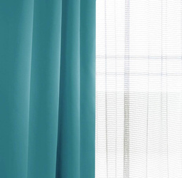 Morska dekoracyjna tkanina zasłonowa zaciemniająca typu blackout, matowa z lekkim połyskiem wys. 280 cm