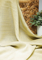 Tkanina dekoracyjna len błyszczący syntetyczny ecru wys. 280 cm