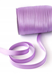 Fioletowa lamówka dekoracyjna atłasowa w odcieniu liliowym do obszywania tkanin szer.15 mm krążek 130 mb