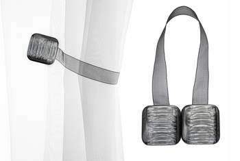 Tasiemka z czarnymi magnesami klamra upinacz klips do firan i zasłon