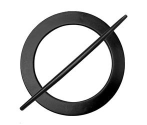 Dekoracyjna okrągła klamra upinacz do firan zwykłych, sznurkowych, makaronów czy zasłon w kształcie koła w kolorze czarnym