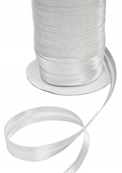 Srebrna lamówka dekoracyjna atłasowa do obszywania tkanin szer.15 mm