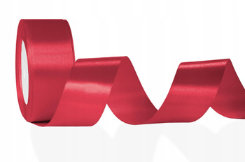 Czerwona wstążka tasiemka atłasowa satynowa szer. 38 mm