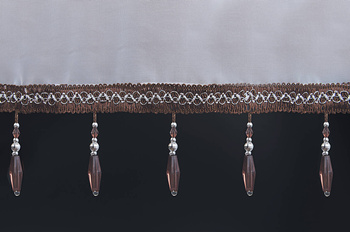 Koraliki brązowo-srebrne 6 cm.