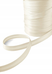Lamówka dekoracyjna atłasowa do obszywania tkanin w kolorze ecru szer.15 mm