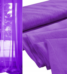 Delikatna zwiewna tkanina firanka, zasłonka na metry woal gładki fioletowy ( odcień ciemny fiolet ) wys. 300 cm