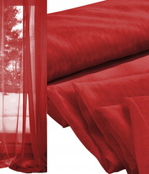 Delikatna zwiewna tkanina firanka, zasłonka na metry woal gładki czerwony wys. 300 cm