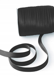 Czarna lamówka dekoracyjna atłasowa do obszywania tkanin szer.15 mm krążęk 130 mb