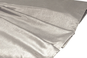 Szara miękka delikatna tkanina zasłonowa dekoracyjna z połyskiem pół zaciemniająca wys. 280 cm.