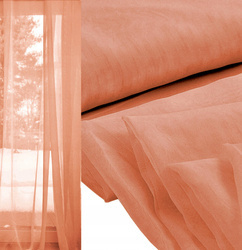 Delikatna zwiewna tkanina firanka, zasłonka na metry woal gładki pomarańczowy ( odcień ceglany ) wys. 300 cm