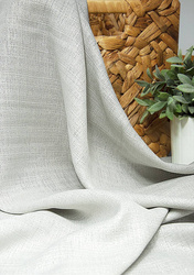 Tkanina dekoracyjna len błyszczący syntetyczny biały wys. 280 cm