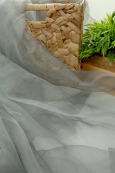 Szara cienka organza połyskująca firanka dekoracyjna na metry organtyna wys. 280 cm