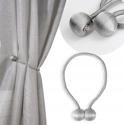 Szary upinacz sznur z magnesami dekoracyjne spinki klipsy do firan i zasłon