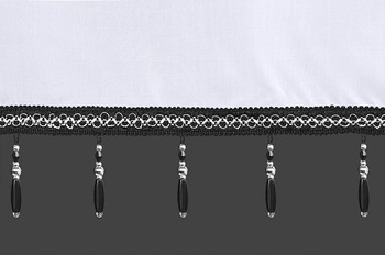 Koraliki czarno-srebrne 6 cm.