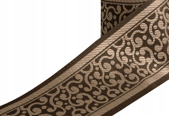 Taśma ozdobna żakardowa o szer. 16 cm. brązowa