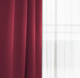 Bordowa zaciemniająca matowa tkanina zasłonowa z lekkim połyskiem blackout wys. 280 cm