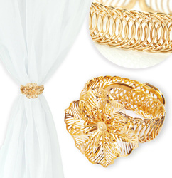 Złota metalowa klamra kwiat upinacz klips do firan i zasłon