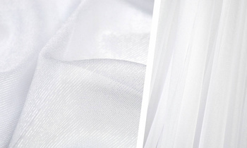 Biała delikatna nabłyszczana firanka tkanina na metry nabłyszczana siateczka markizeta wys. 330 cm