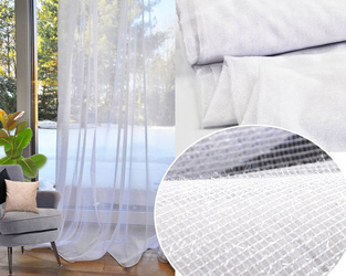 Biała połyskująca mieniąca firanka tkanina na metry krateczka siateczka biała turecka 300 cm