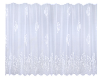 Biała żakardowa firanka na metry ze wzorem w duże liście wys. 250 cm