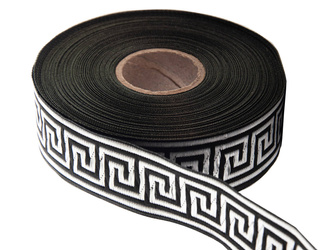 Taśma ozdobna żakardowa o szer. 3,2 cm. czarna