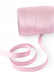 Jasnoróżowa lamówka dekoracyjna atłasowa do obszywania tkanin szer.15 mm krążek 130 mb