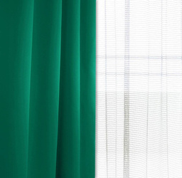 Zielona dekoracyjna tkanina zasłonowa zaciemniająca typu blackout, matowa z lekkim połyskiem wys. 280 cm