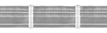 Transparentna taśma marszcząca pojedyncza zakładka żyłkowa o szer. 5 cm. do firan i zasłon, marszczenie 1 do 1,5 , posiada szelki na agrafki, produkt Polski