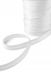 Biała lamówka dekoracyjna atłasowa do obszywania tkanin szer.15 mm