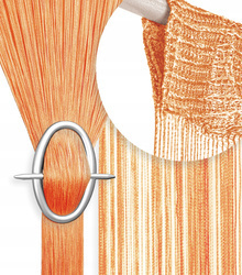 Gotowa firanka makaron z delikatnych sznurków w kolorze pomarańczowym 300 x 250 cm