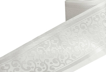 Taśma ozdobna żakardowa o szer. 16 cm. jasny szary