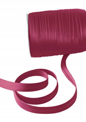 Bordowa lamówka dekoracyjna atłasowa do obszywania tkanin szer.15 mm krążek 130 mb