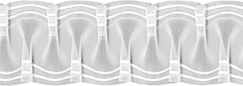 Transparentna taśma marszcząca smok żyłkowa o szer. 10 cm. do firan i zasłon, marszczenie 1 do 2 , posiada szelki na agrafki, produkt Polski