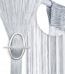 Gotowa firanka makaron z delikatnych sznurków w kolorze szarym 300 x 250 cm