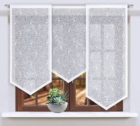 Biała gotowa firana roletka żakardowa z geometrycznym wzorem  60 x 120 cm