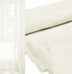 Delikatna zwiewna tkanina firanka, zasłonka na metry woal gładki ecru wys. 300 cm